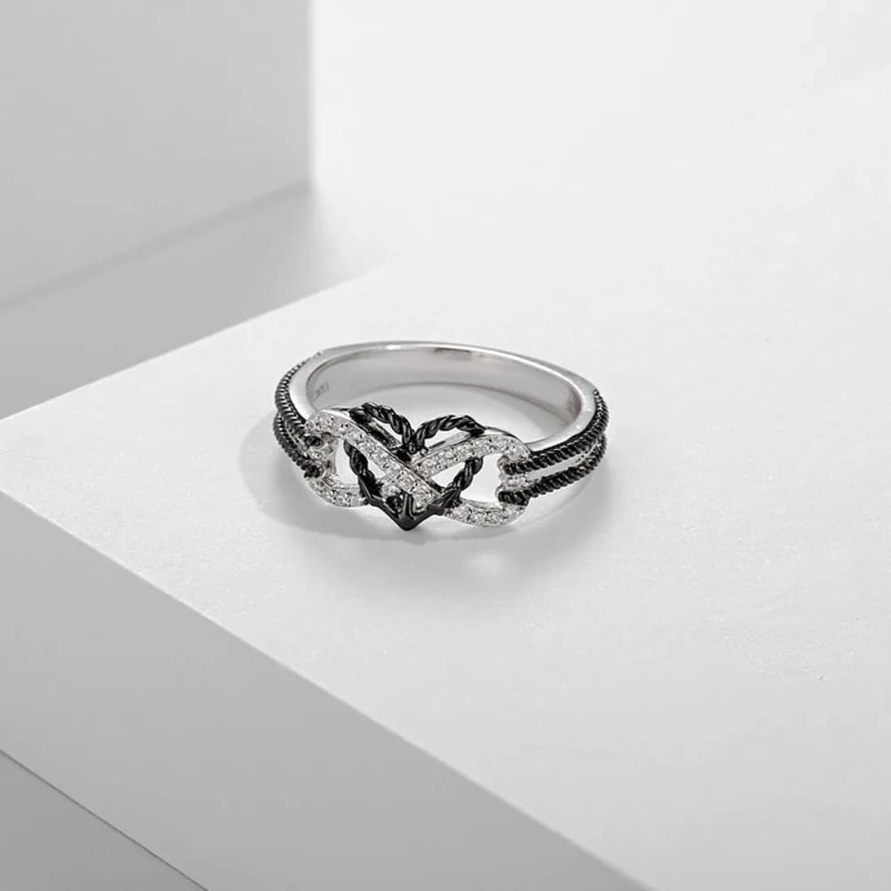 Seulement Love – bagues de Couple en forme de cœur infini noir pour femmes et hommes, bijoux en acier inoxydable pour nouvelle annonce, accessoires gothiques