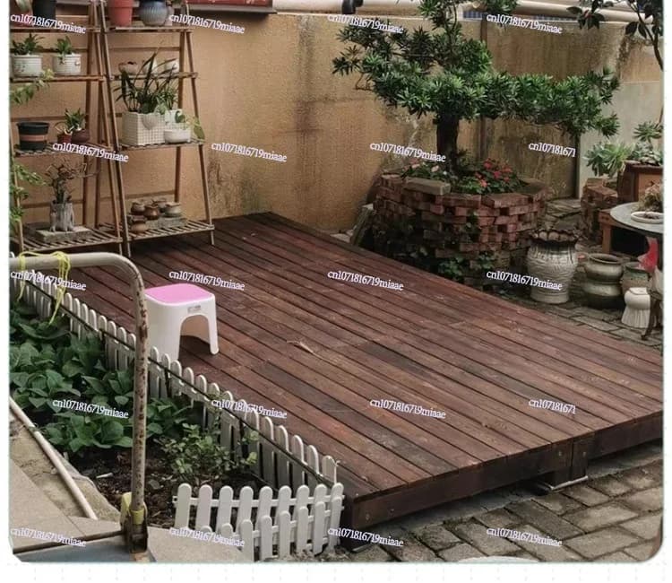 Faire un sol extérieur en bois anticorrosif terrasse jardin cour plancher panneau de bois carbonisé étanche balcon marches extérieures