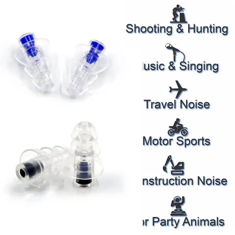 2 bouchons d'oreilles musicaux, réduction du bruit, réutilisables, pour bouchons d'oreille flexibles en Silicone