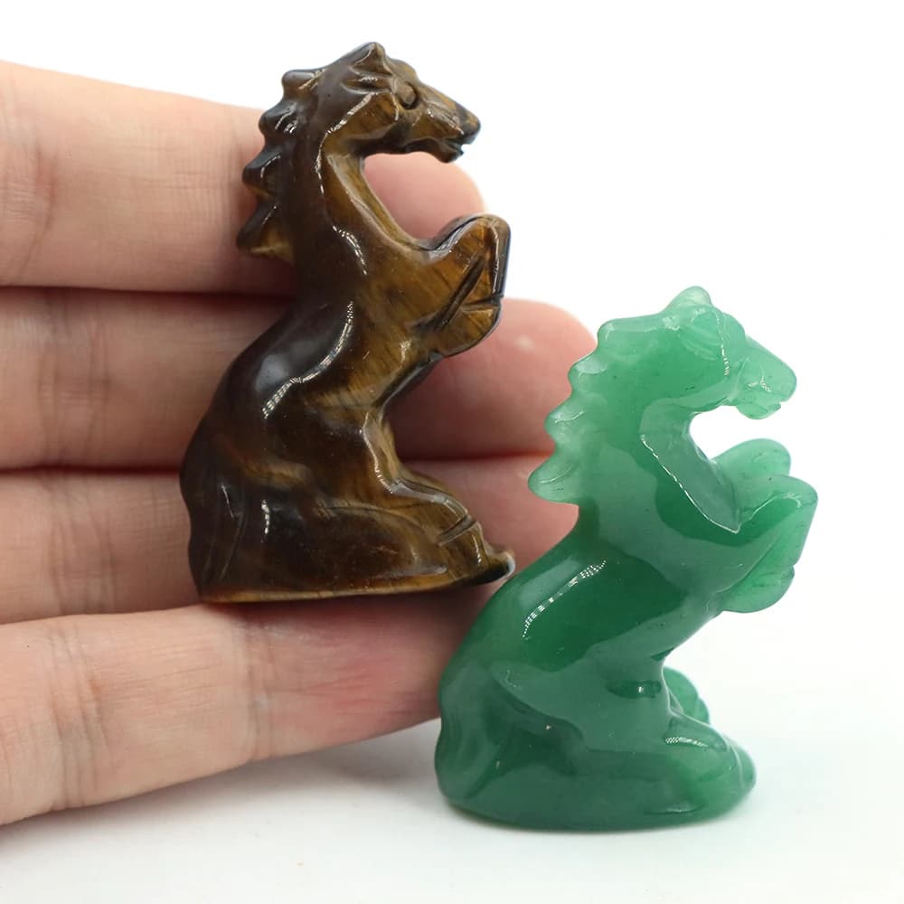 Statue de cheval au galop, 1 pièce, ornement en pierre naturelle, gemme Reiki sculptée à la main, Figurines, artisanat d'animaux, cristaux de guérison, cadeaux