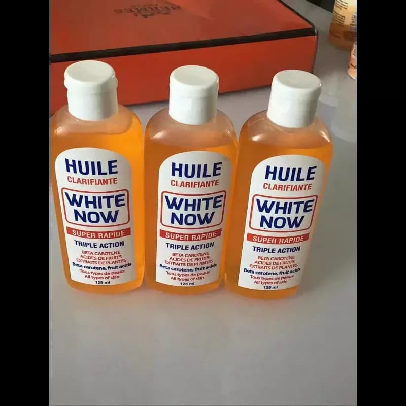 Sérum Huile Clarifiante blanc, 125ml, maintenant, blanchissant, éclaircit le teint, améliore la peau jaunâtre terne