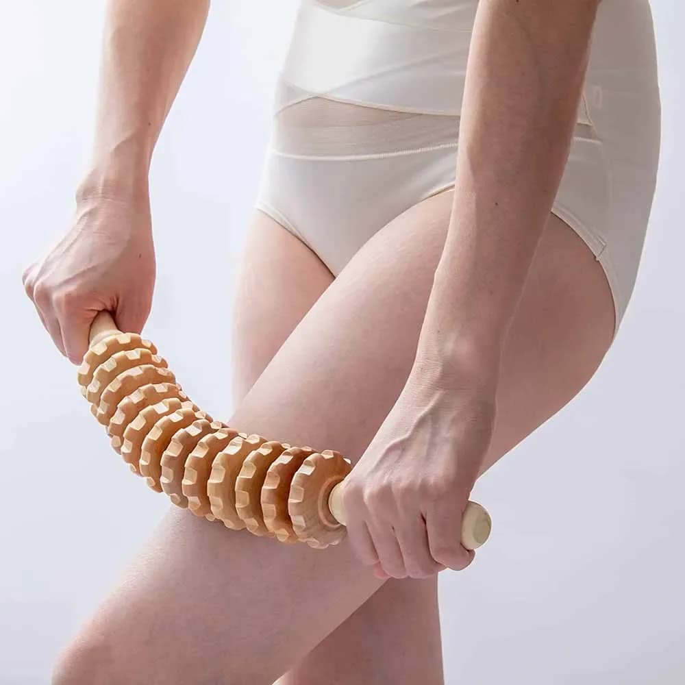Rouleau en bois pour la Cellulite du ventre, outils de Massage thérapeutique en bois pour la mise en forme du corps, bâton de Massage roulant en bois pour les nœuds musculaires
