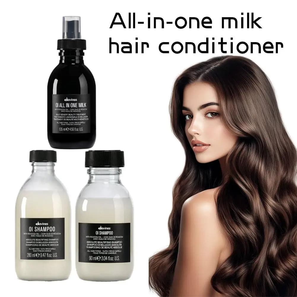 Coffret de soins capillaires Davines OI Series, enrichi à l'huile de Roucou, duo shampoing et après-shampoing, réparation nourrissante en profondeur, lait tout-en-un