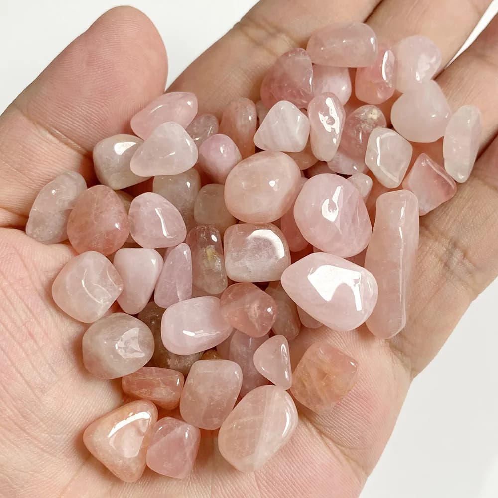 Perles de gravier en cristal rose brut