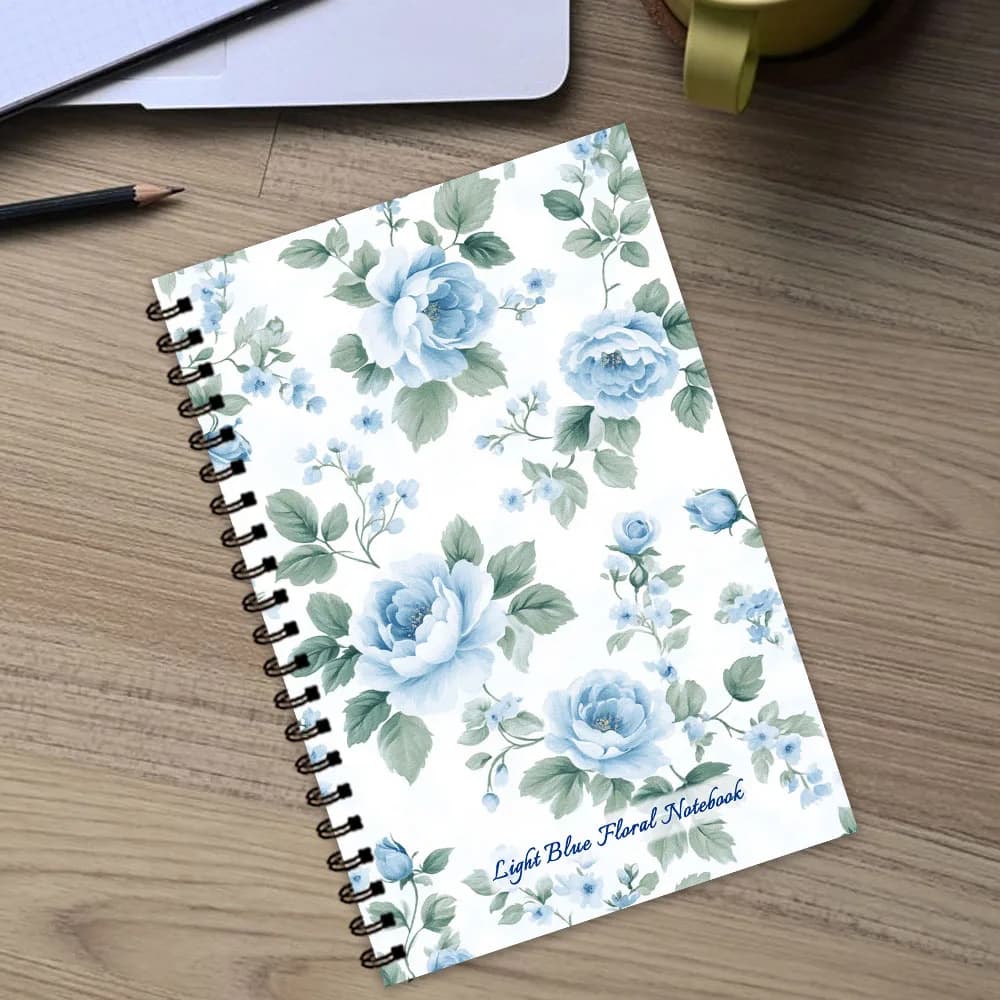 Carnet à fleurs bleues