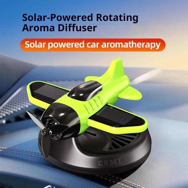 Diffuseur de désodorisant avec conception rotative en forme d'avion ; Alimenté solaire écologique pour les véhicules
