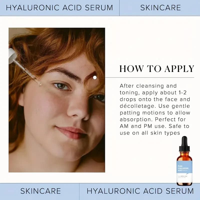 Liquide d'essence d'acide hyaluronique pur, 2 pièces, liquide de soin hydratant très efficace pour la peau, peut améliorer l'élasticité de la peau, 1 once