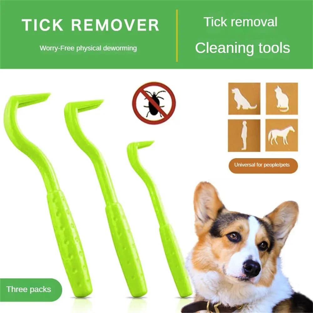 Crochet dissolvant de puces, pincettes pour enlever les tiques, tirer les tiques, accessoires pour animaux de compagnie, chat, chien, extracteur de grattage, pincettes pour acariens, peigne, pour patt