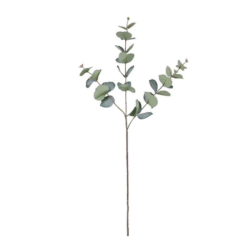 Branche d'arbre d'eucalyptus artificielle, feuilles rondes, feuille d'argent, plante rétro, décoration de boutique de mariage, fausse feuillage de fleurs, nouvelle collection 2023