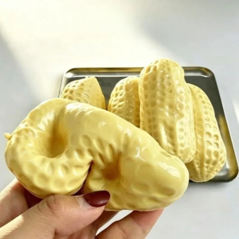 Balle anti-stress moulable en huile de coco et cacahuète, jouet sensoriel doux comme du beurre, jouet anti-stress à rebond lent, ASMR