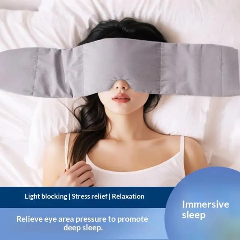 Masque de sommeil lesté anti-lumière, bandeau relaxant pour soulager la fatigue, aide au sommeil pour hommes et femmes (1 pièce)