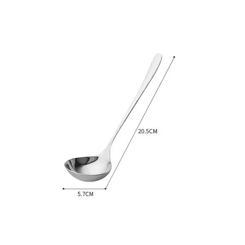 Cuillère à soupe épaisse à long manche en acier inoxydable