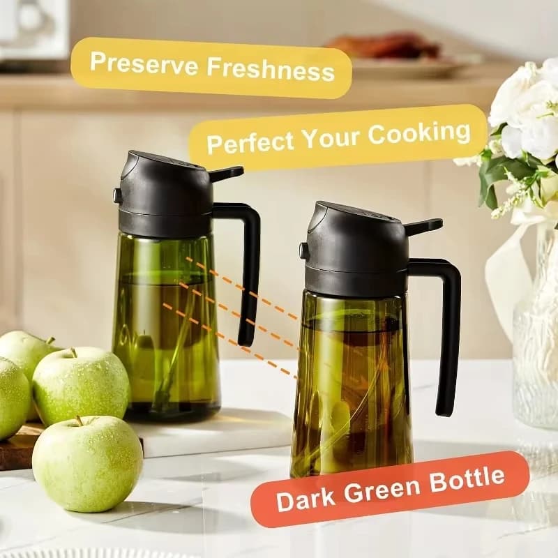 Pulvérisateur d'huile 2-en-1 de 500 ml pour la cuisine