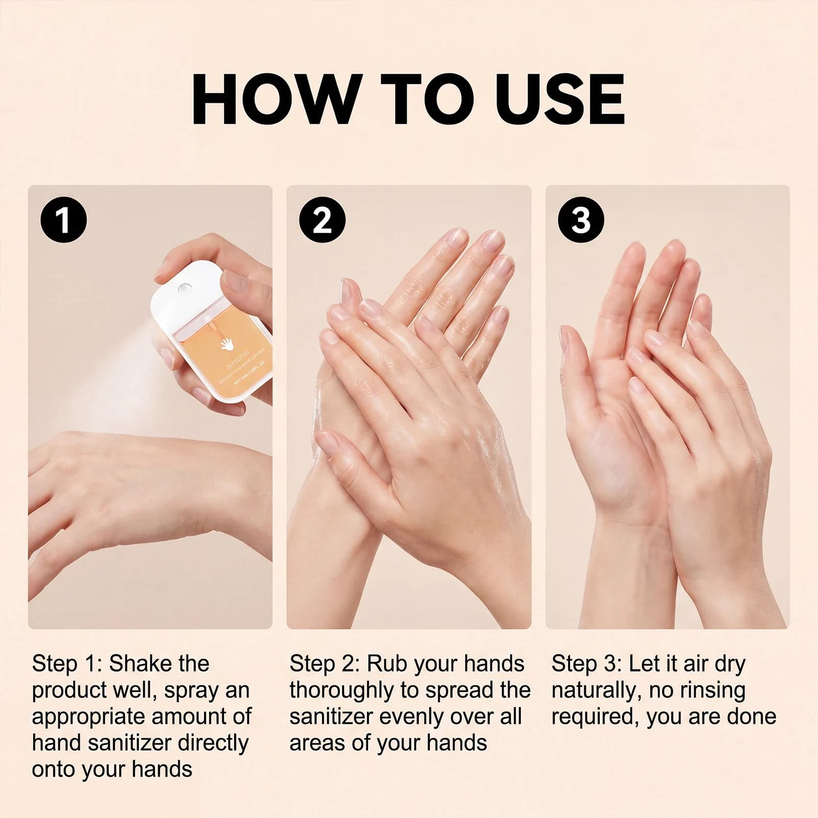 Spray désinfectant pour les mains portable, nettoyage doux, rafraîchissant, hydratant, séchage rapide, format voyage, mini brume lavante pour les mains, soin quotidien