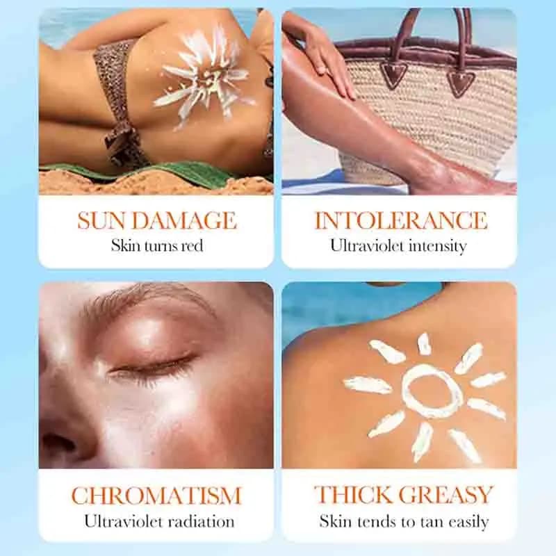 Crème solaire Spf 50 + pour protection faciale, soin solaire, double Tube, multi-effet Pa +++, bloqueur solaire pour le visage