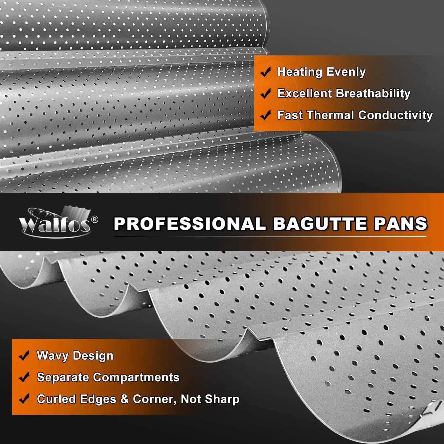 Moule à baguette français jxBaking, ustensiles de cuisson, rainure, vagues, moule à gâteau, four à pâtisserie, accessoires de cuisson, outil de grille-pain