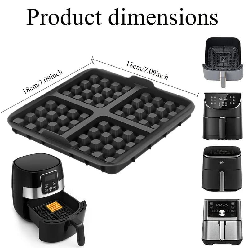 Moule à gaufres en silicone pour friteuse à air, moule à gaufres pour Ninja AF181 AF180 AF141 AF140 Philips NA229 NA230 et de nombreuses autres friteuses à air