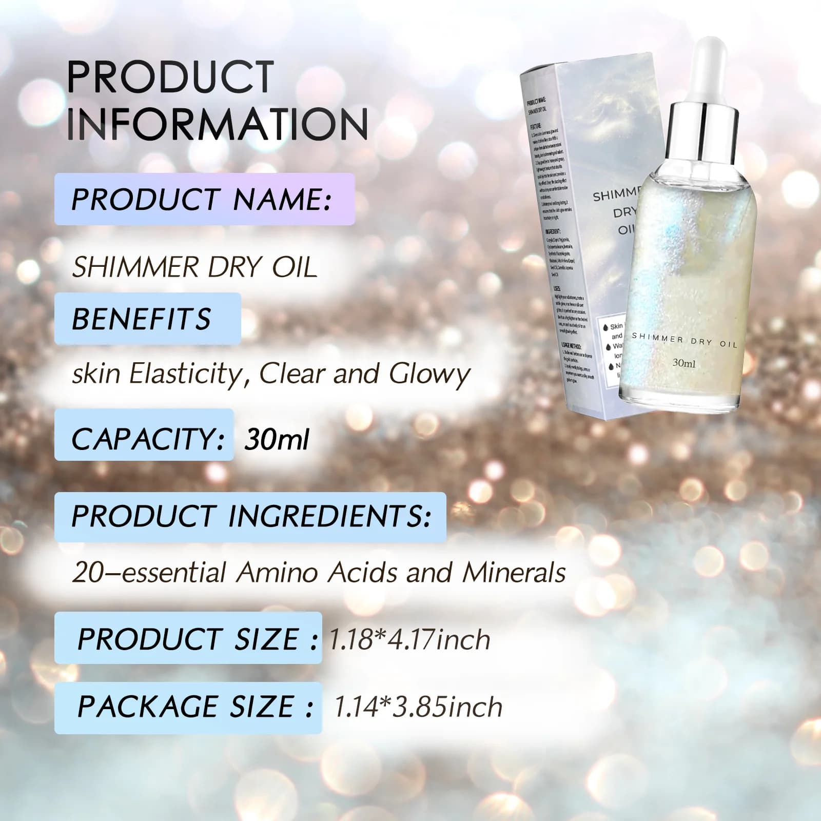 Surligneur liquide huile maquillage cosmétique haute brillance paillettes visage corps miroitant surligneur imperméable longue durée femmes beauté