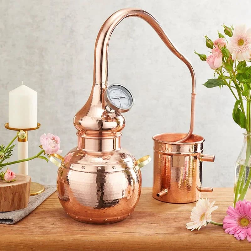 Dispositif de séparation d'extraction d'huile essentielle en cuivre pur, équipement de Distillation de rosée, Machine de distillation d'eau, cuisson à la vapeur du vin