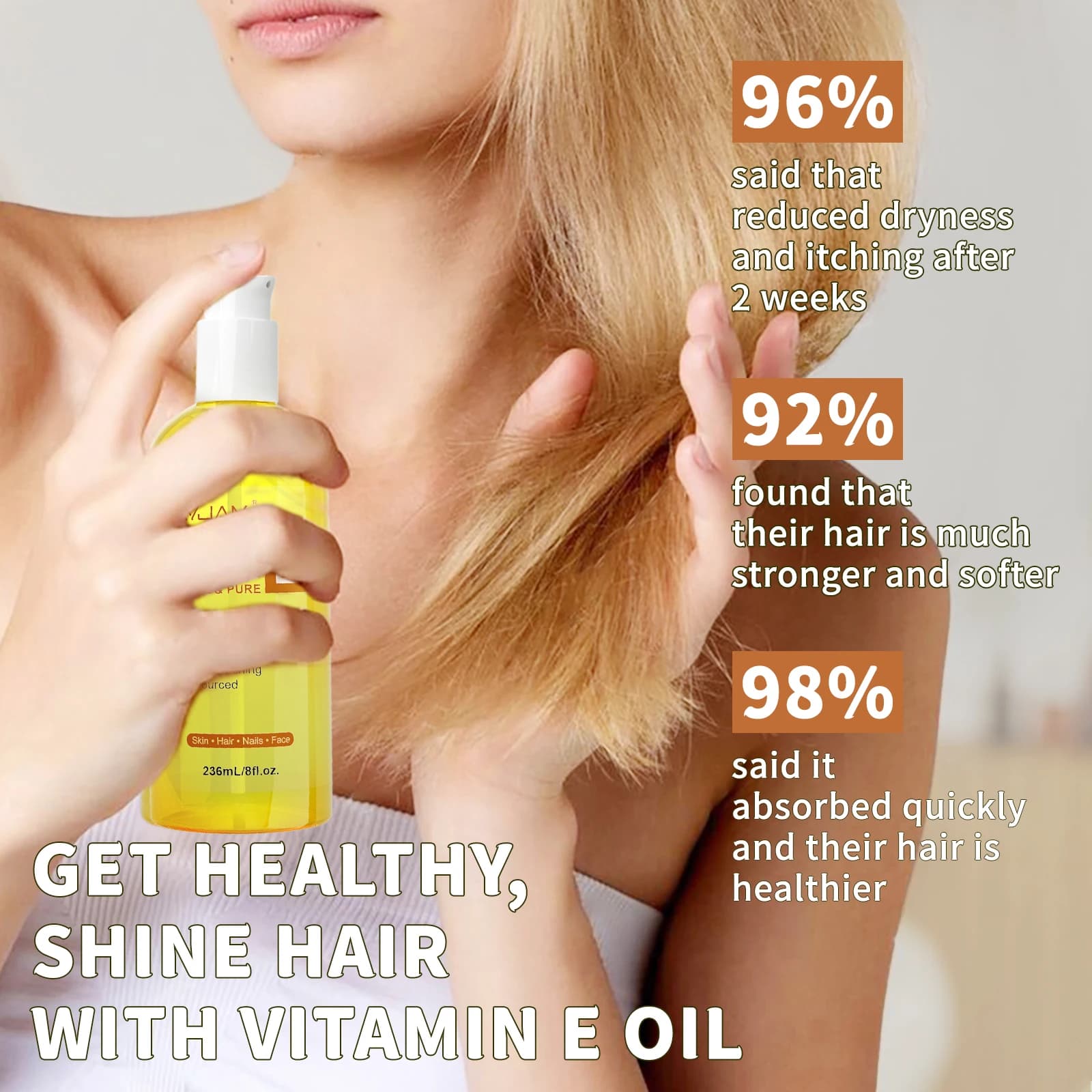 MAYJAM huile de vitamine E huile naturelle Pure pour les soins du visage et de la peau huile de Massage corporel pour les soins du corps 118ml 236ml huile essentielle hydrater
