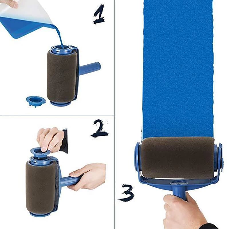 8 pièce/ensemble rouleau de peinture multifonctionnel brosse d'angle poignée outils rouleau de peinture murale bricolage ménage facile à utiliser pinceaux de peinture