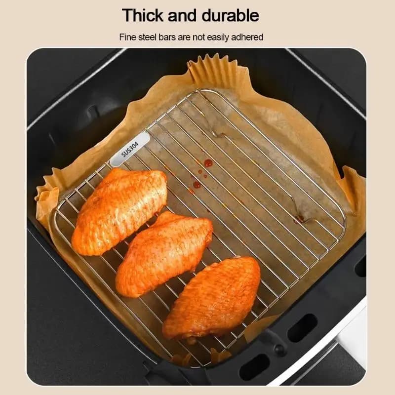Grille de drainage d'huile pour friteuse à air en acier inoxydable 304, résistante à la chaleur, facile à nettoyer, accessoire de cuisine pour la cuisson, la grillade et la rôtisserie