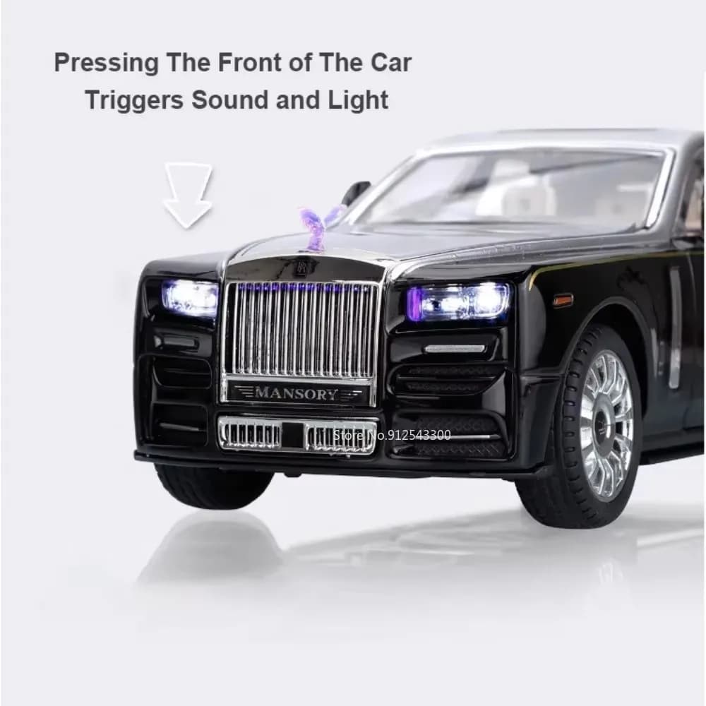 1:24 Rolls-Royce Phantom Mansory Spectre modèle de voiture jouet corps en alliage pneu en caoutchouc Absorption des chocs modèles de véhicules jouets cadeau d'anniversaire