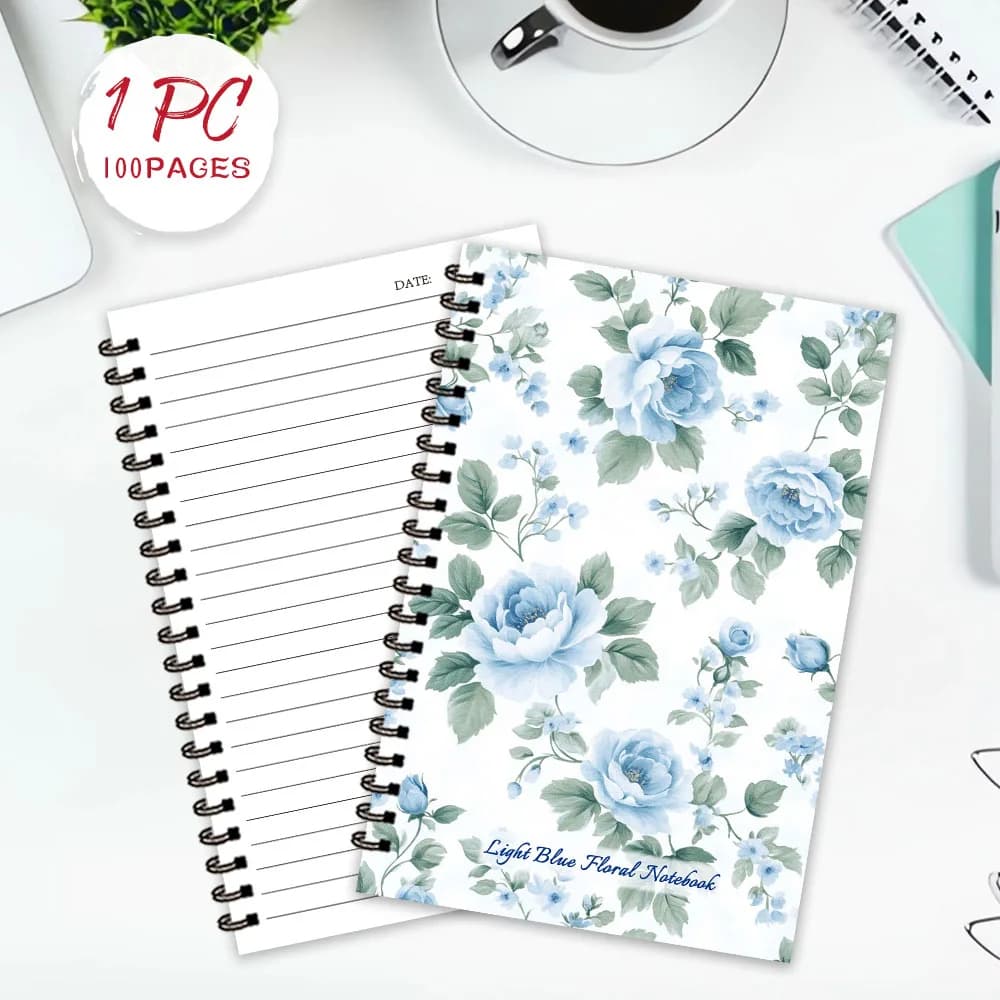 Carnet à fleurs bleues