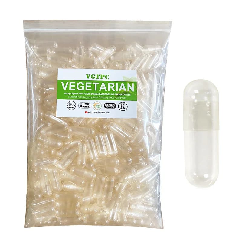 Capsules séparées végétaliennes MC AfricCapsules, casher, halal, qualité alimentaire, creux, 000, 00, 0 joints, jardins végétariens, 1000 pièces