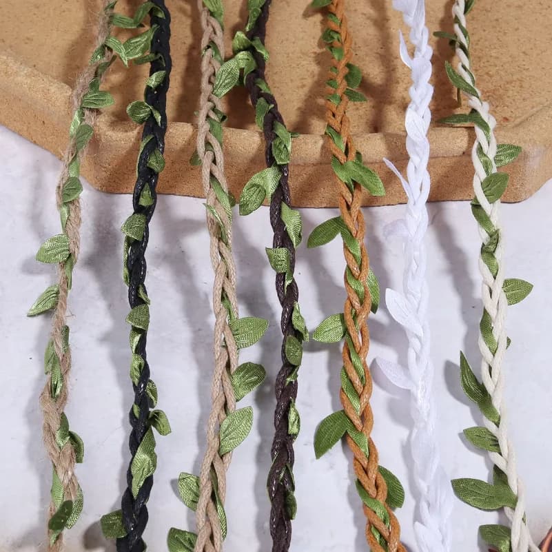5 Yards/Rouleau de feuilles de vigne artificielles en corde de chanvre