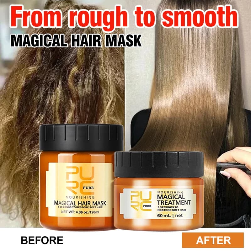 Masque capillaire à l'huile d'argan PURC, réparation des cheveux abîmés, masques anti-frisottis, soin nourrissant et lissant, traitement magique pour les cheveux, après-shampoing, soin des cheveux