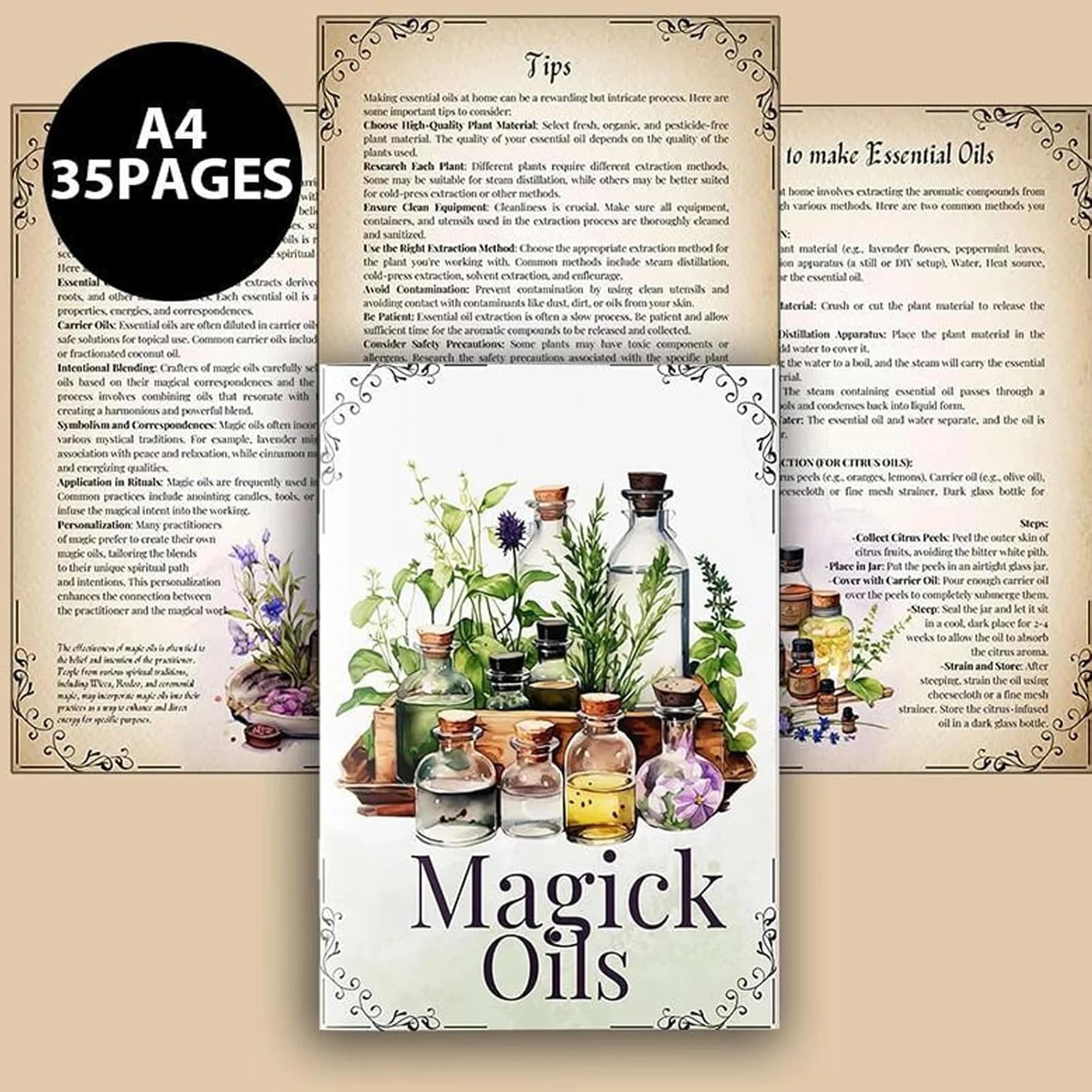Guide de sort de sorcières de cuisine, expédition des propriétés de l'huile magique, cadeau idéal pour les amateurs de magie