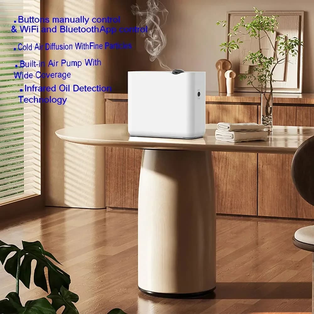 Diffuseur de parfum électrique 800ML, diffuseur d'huiles essentielles sans eau, contrôle Wifi Bluetooth, machine d'aromathérapie murale