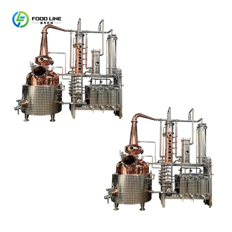 Alambic en cuivre multifonctionnel personnalisé de 300L, 500L, 1000L pour la fabrication de spiritueux de brasserie de malt