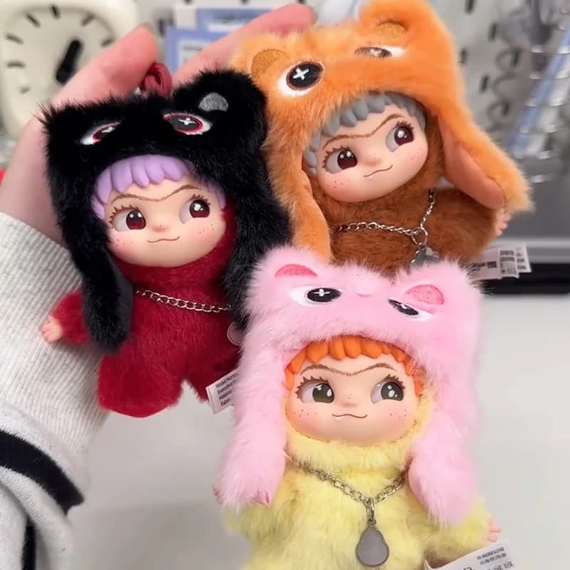 Wakuku sur un rouleau série vinyle peluche poupée boîte aveugle Kawaii Wakuku V3 pendentif Surprise sac décor Anime Figure boîte mystère jouet cadeau