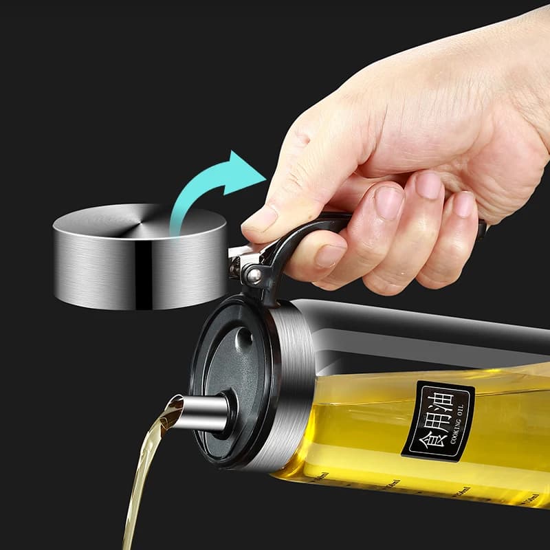 Bouteille d'huile en verre avec couvercle rabattable, pot d'huile étanche, sauce soja de cuisine précieuse, pots de vinaigre HI, ensemble d'outils d'assaisonnement, ménage