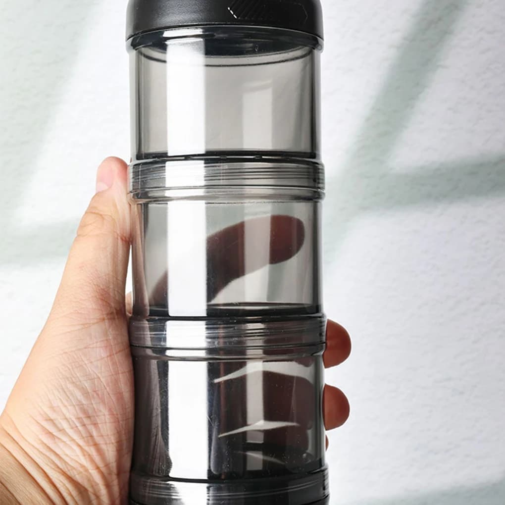 Boîte distributrice de poudre de protéines avec et boîte pour le stockage des aliments, PC de qualité alimentaire, adaptée aux exercices de gymnastique transparent
