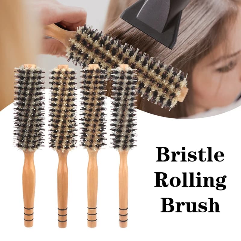 Brosse à cheveux en bois avec poils de sanglier naturels