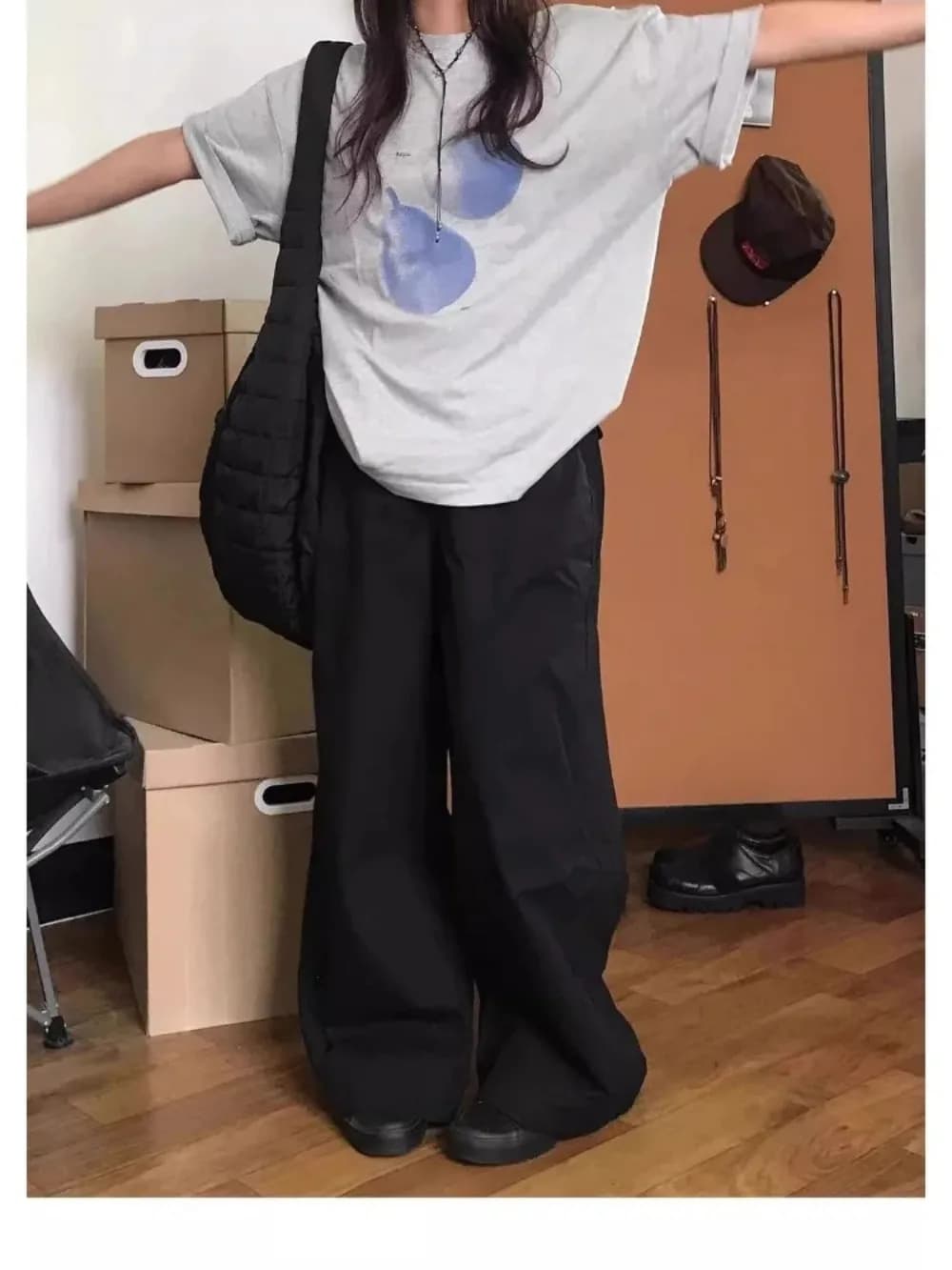T-shirt pour femme imprimé fruits bleus, tendance rétro estivale, haut confortable décontracté à col rond et manches courtes