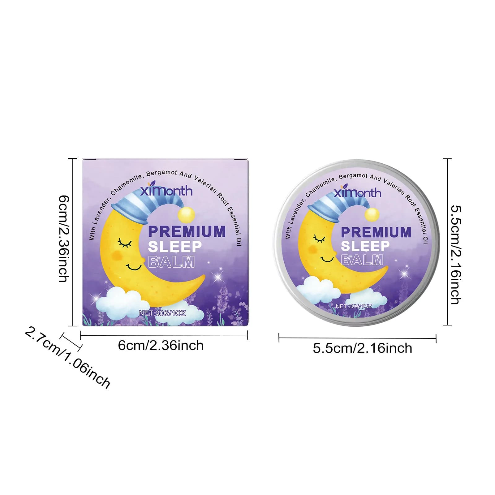 Baume de Sommeil Premium 30g – Formule Naturelle Lavande & Camomille, Absorption Rapide, Doux pour la Peau, Idéal Voyage pour la Relaxation