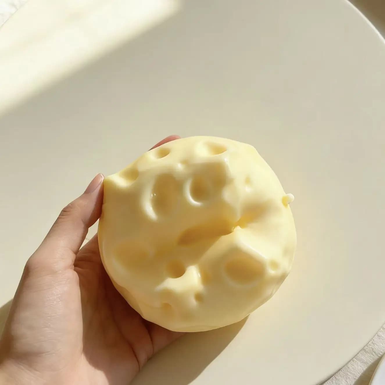 Balle anti-stress géante en forme de cube de fromage, jouet sensoriel ASMR non rebondissant, cadeau de festival