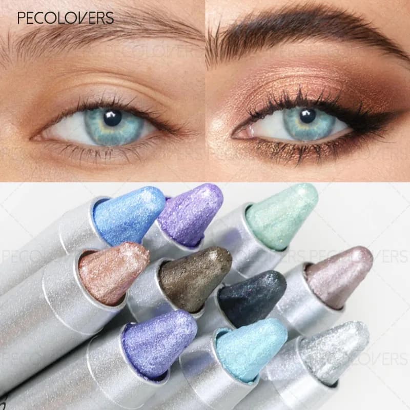 Bâton d'ombre à paupières en Tube argenté, surbrillance des yeux, éclaircit les yeux, imperméable et résistant à la sueur, yeux brillants, cosmétiques pour les yeux