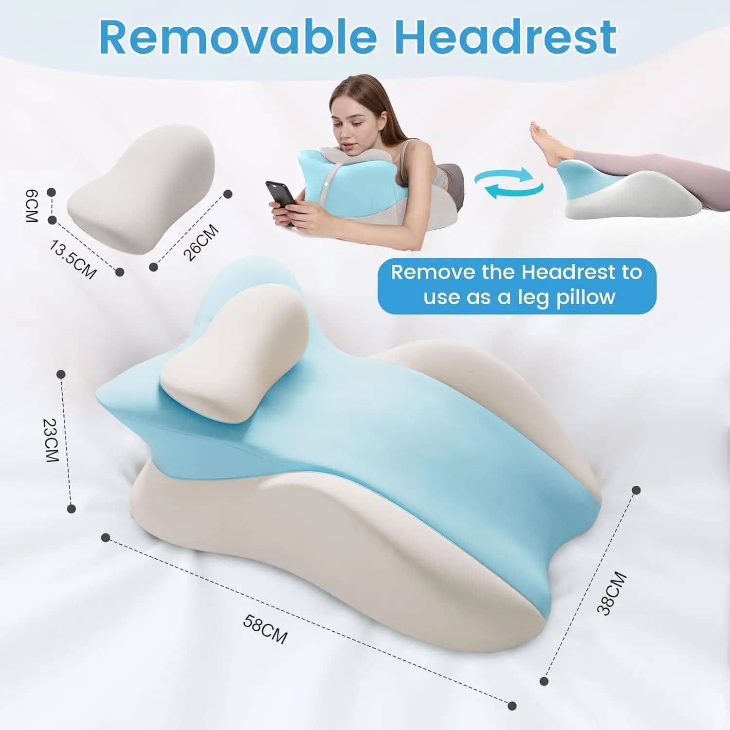 Oreiller de lit multifonctionnel pour dormir, se reposer et regarder des vidéos sur téléphone portable