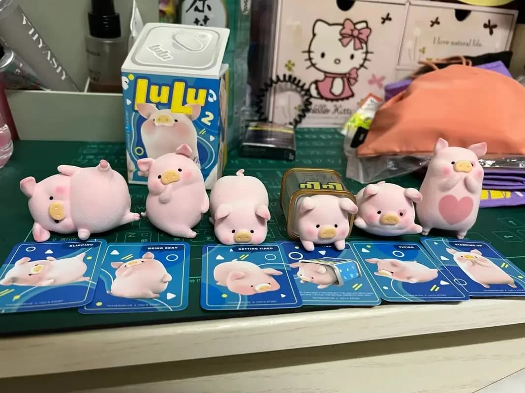 Authentique Lulu Pig classique Ii boîte aveugle figurine à collectionner mignon petit cochon chambre décoration jouet à la mode cadeau d'anniversaire
