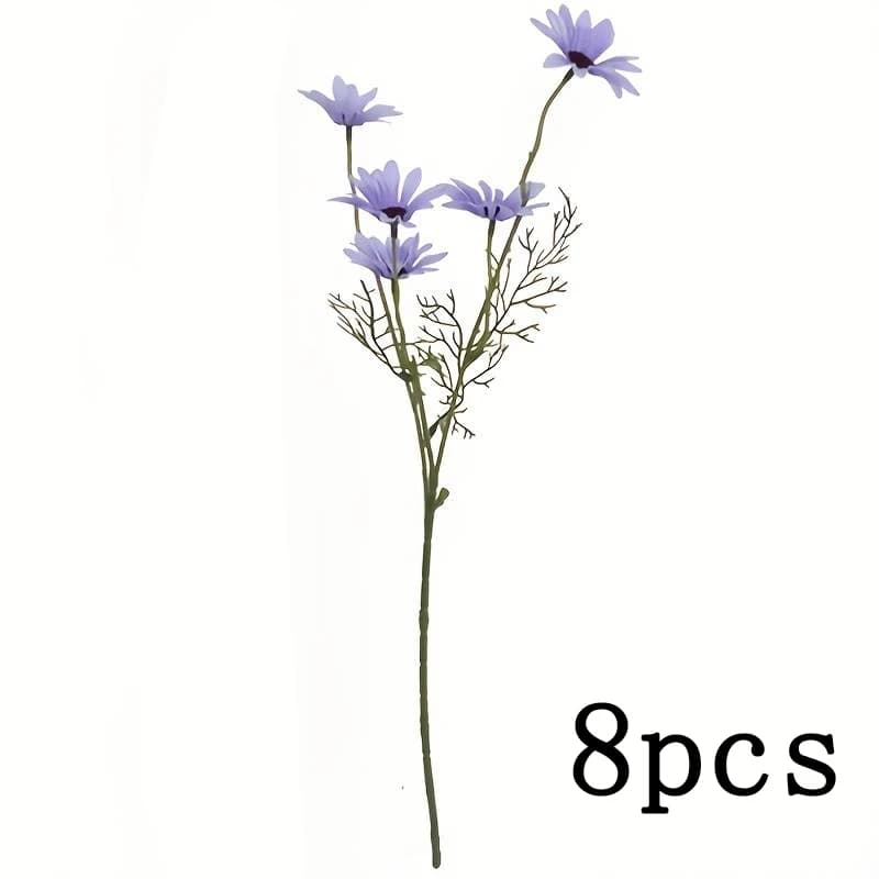 Bouquet de camomille artificielle violette à longue tige, fleurs de printemps et d'été pour la décoration de la maison