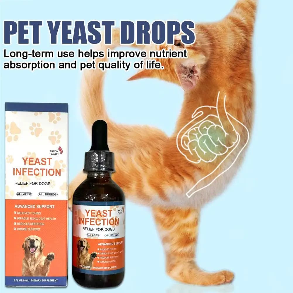 3 pièces (Achetez-en 2, obtenez-en 1 gratuit) Gouttes probiotiques à base de levure pour animaux de compagnie - Complément alimentaire pour la santé intestinale des chiens et des chats, favorise la sa