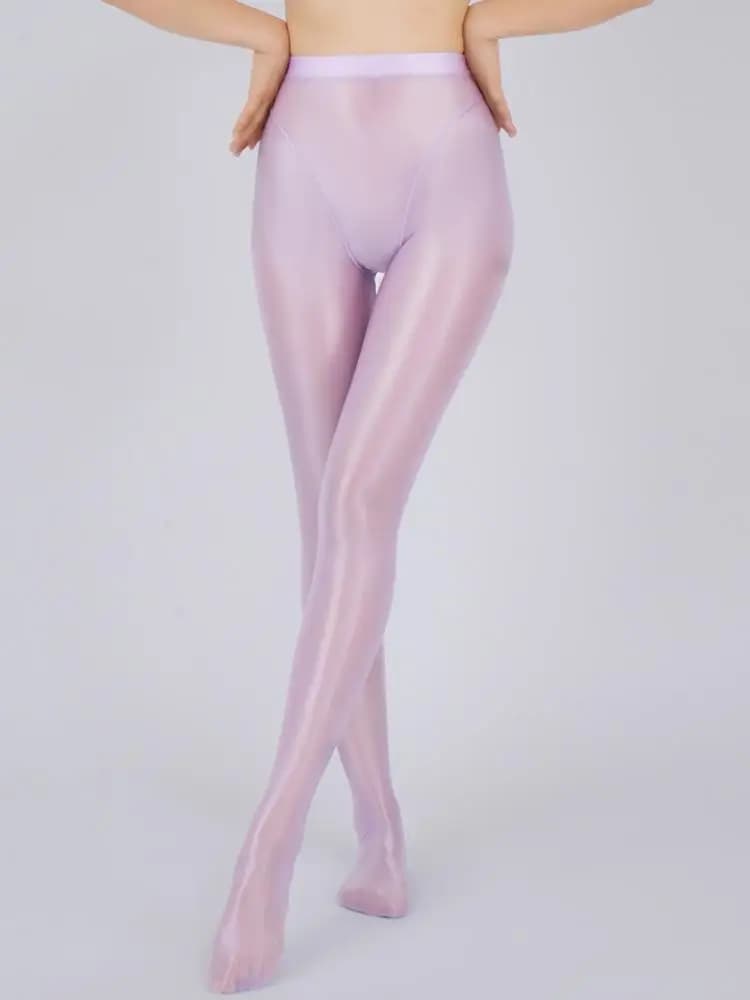 Sexy femmes mince transparent voir à travers taille haute Sexy serré soie brillant crayon pantalon huile brillant couleur bonbon Yoga Leggings pantalon