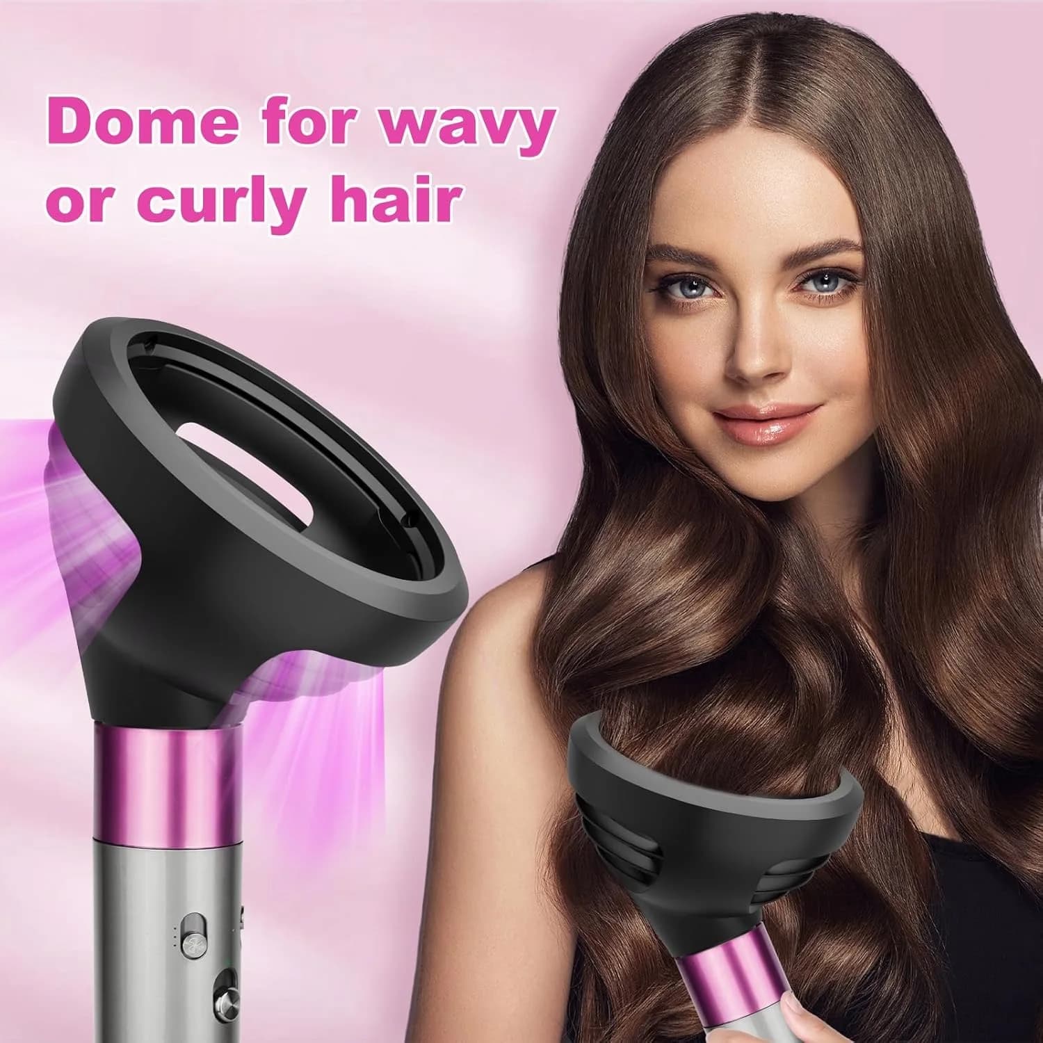 Fixation de diffuseur de boucles ondulées pour Dyson Airwrap, deux Modes diffuses de dôme de flux d'air pour diffuseur de cheveux Airwrap HS01/05 pour cheveux secs