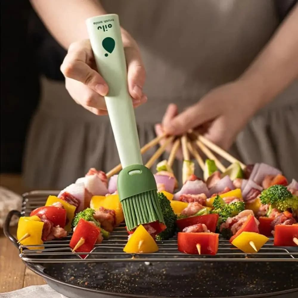 Brosse à huile en silicone de qualité alimentaire, outil de cuisson de cuisine, outils de cuisson portables, non pelucheux, degré de température, pratique