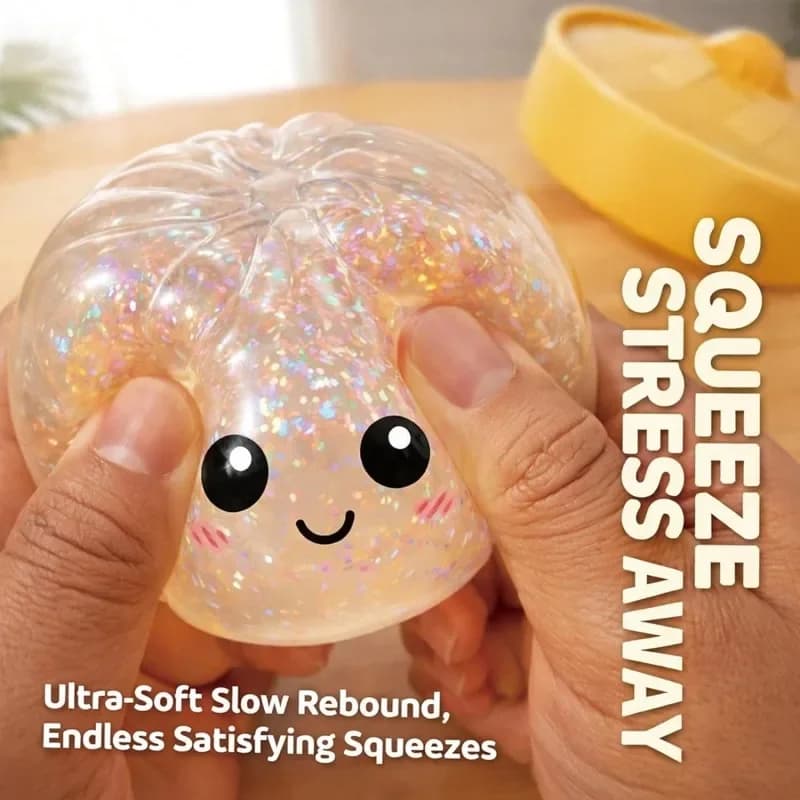 Jouet Squishy en forme de Boulette Vapeur Arc-en-ciel